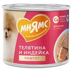 Мнямс консервы д/щенков паштет Телятина и индейка "Правильное развитие" 200г