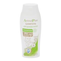 Гипоаллергенный шампунь Animal Play с протеинами пшеницы и витаминами для щенков и котят